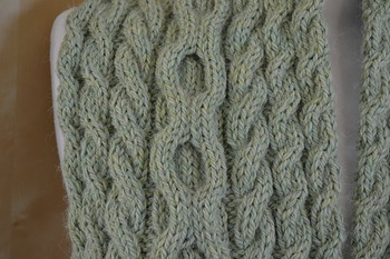 Close up of cable pattern